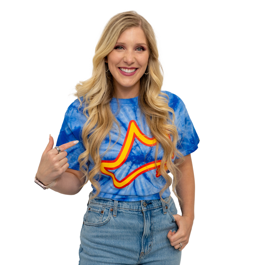 Blue Tie Dye with Yellow Crown T-Shirt